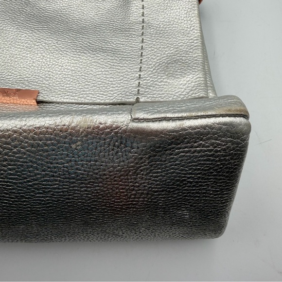 Ted Baker Silver Leather Shoulder Bag Pink Bow Lining main image 1